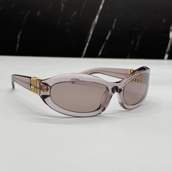 NEW MIU MIU SUNGLASSES MU14ZS 12W20I OVAL PURPLE WOMEN SMU 14Z 12W20I EYEWEAR - Picture 9 of 12